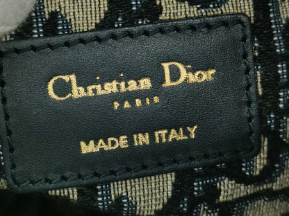 Dior Oblique Wicker Shoulder Bag M7600CMVO Navy Brown with Gold Hardware, Canvas and Rattan, 63-MA-0251 Shoulder Bag