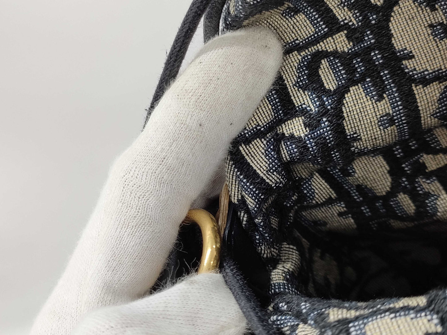 Dior Dior 2-way basket bag shoulder bag M7601CMVO Navy Brown with gold hardware Canvas Rattan 63-MA-1200 Shoulder bag