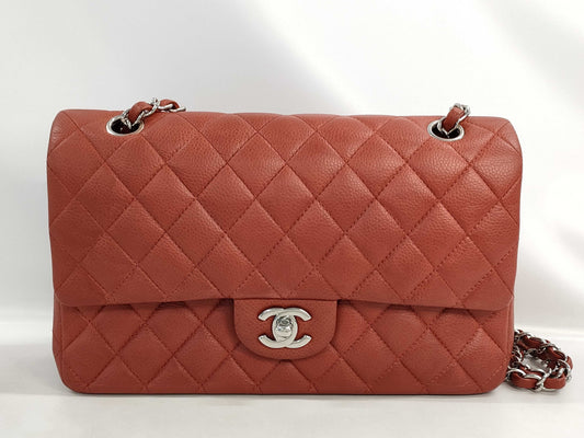 CHANEL Matelasse 25 Turnlock Double Chain Double Flap Red Shoulder Bag