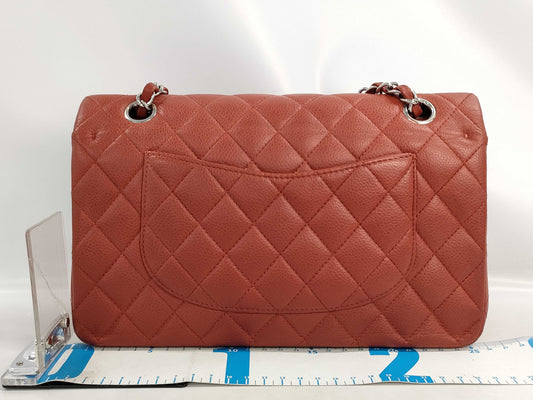 CHANEL Matelasse 25 Turnlock Double Chain Double Flap Red Shoulder Bag