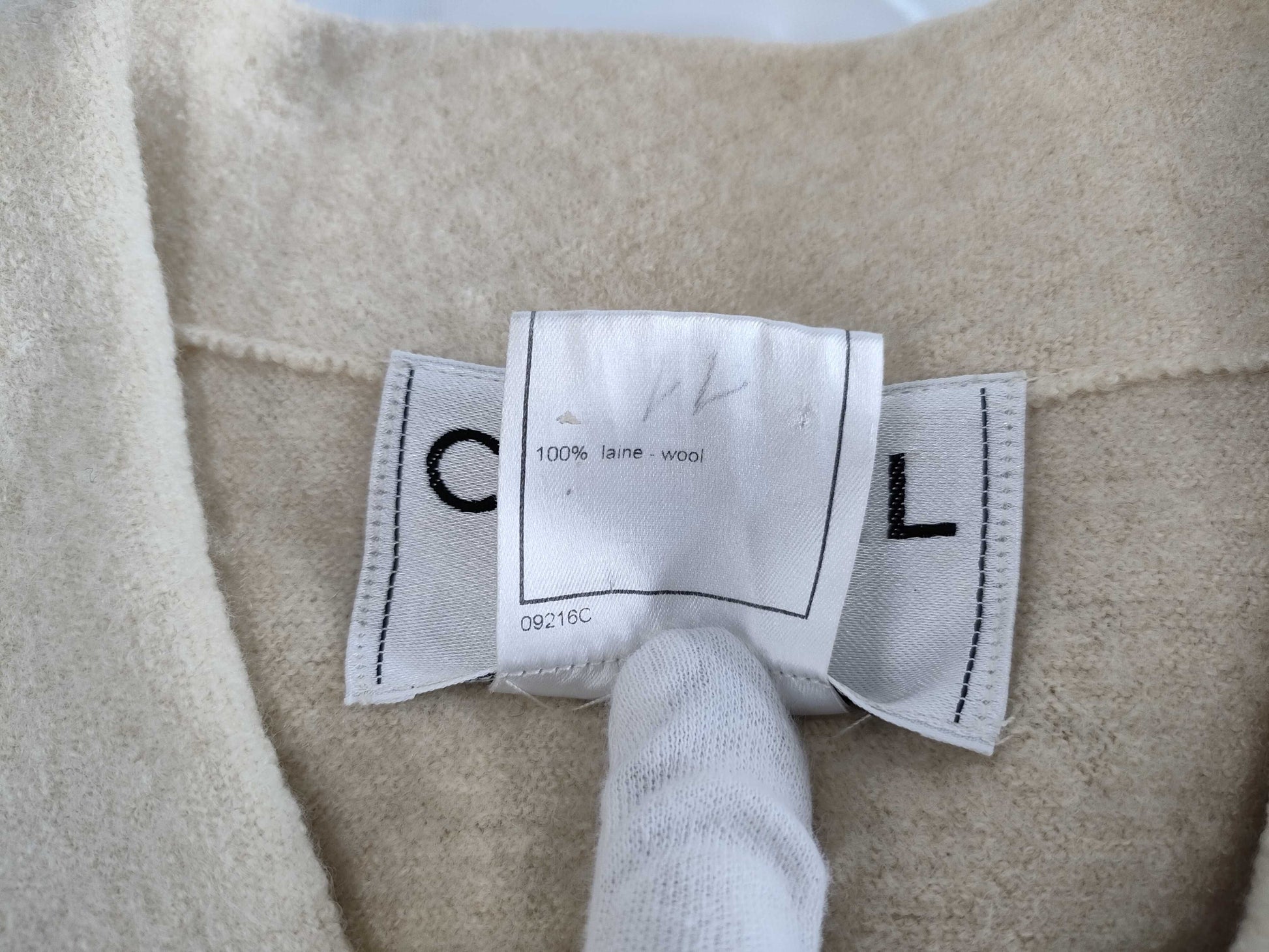 CHANEL Wool Trench Coat with Wood Buttons, Size 38, 99A