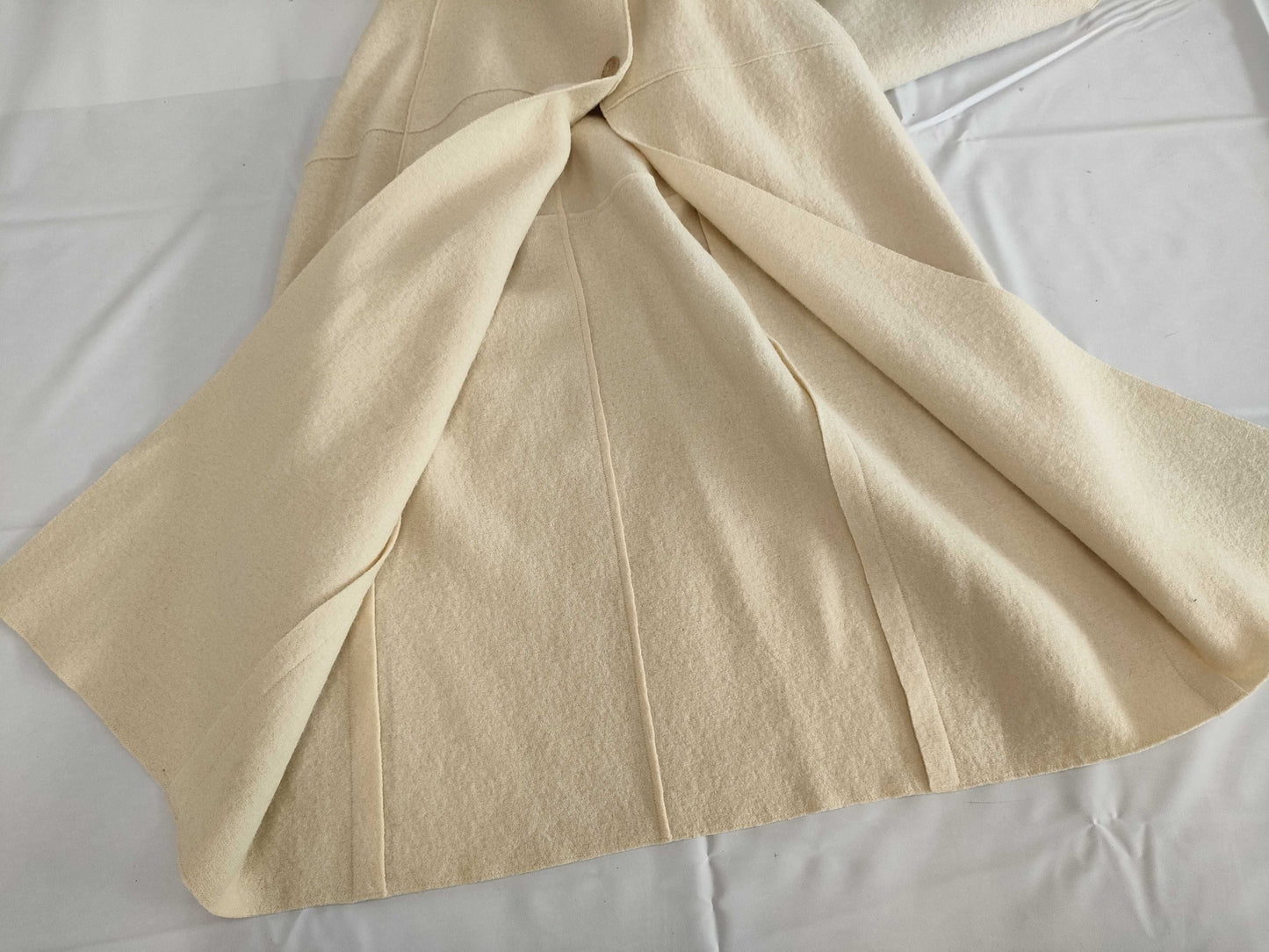 CHANEL Wool Trench Coat with Wood Buttons, Size 38, 99A