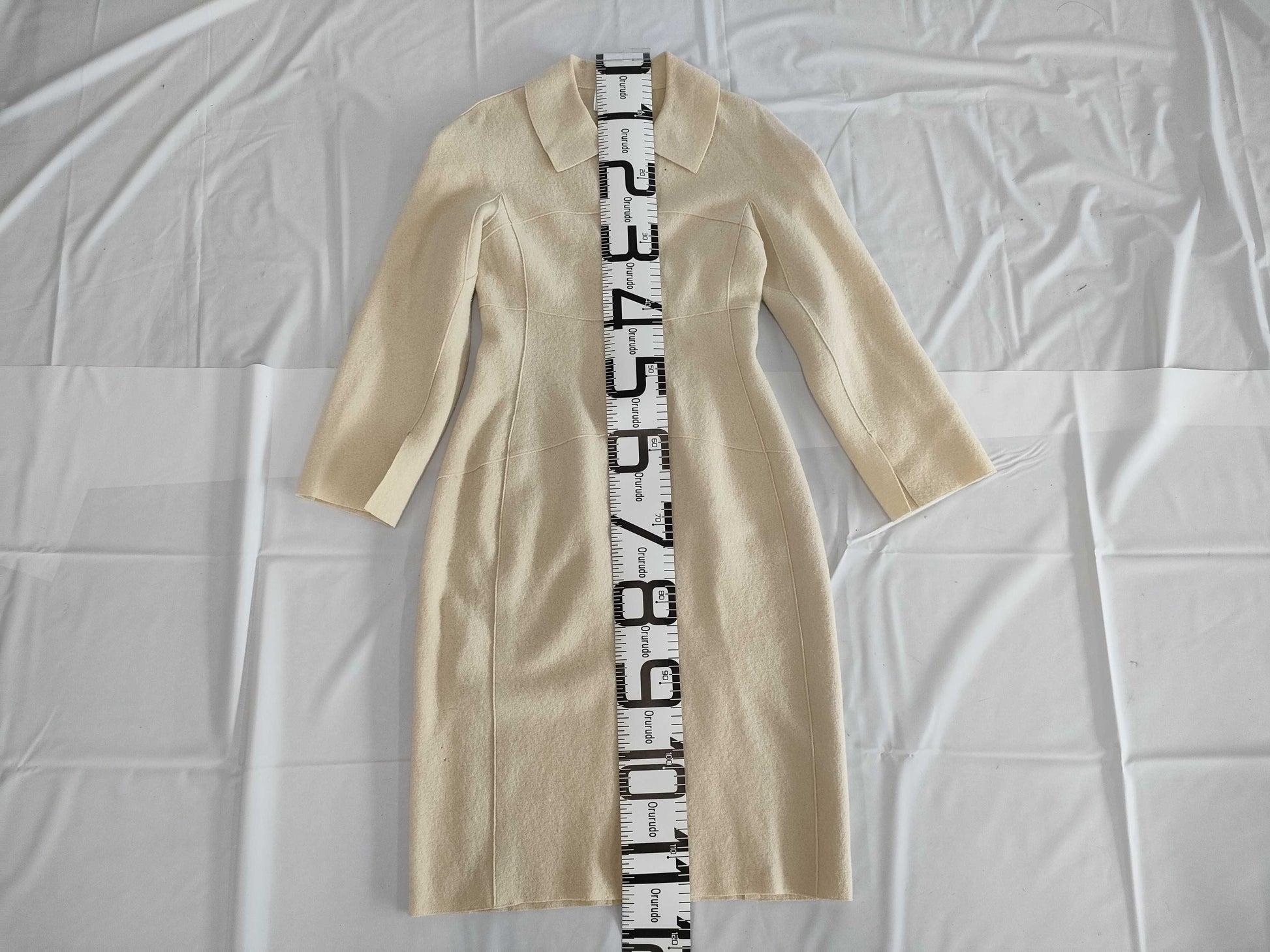 CHANEL Wool Trench Coat with Wood Buttons, Size 38, 99A