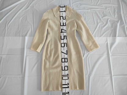 CHANEL Wool Trench Coat with Wood Buttons, Size 38, 99A