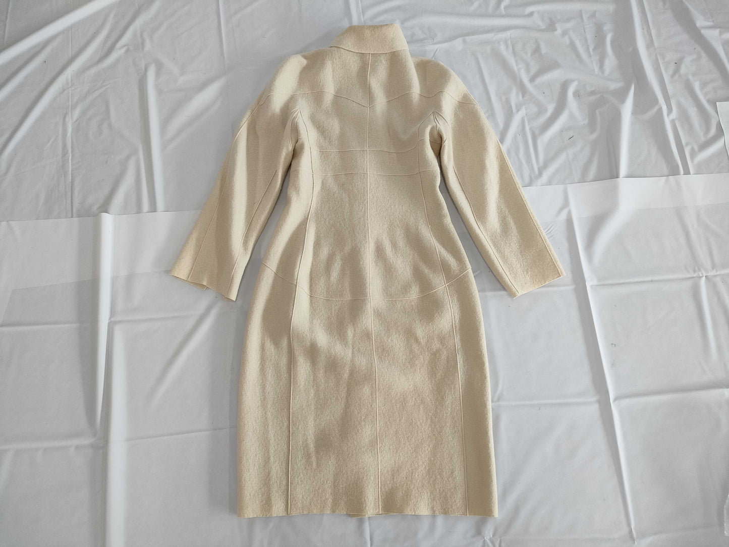 CHANEL Wool Trench Coat with Wood Buttons, Size 38, 99A