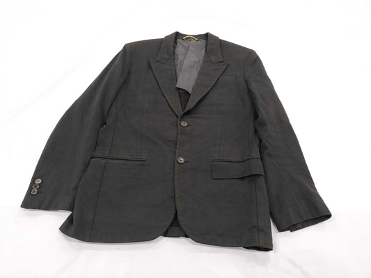 LOUIS VUITTON 2015SS Tailored Jacket, Single Breasted, Cotton, Unlined Back, Side Vents, Size 48, Black, RM151F