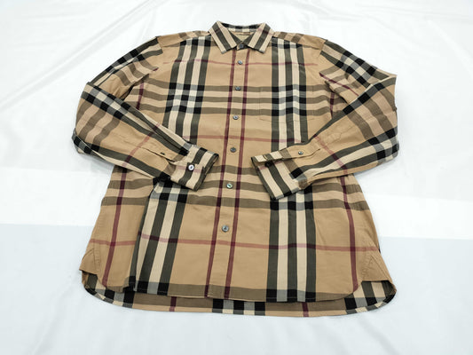 BURBERRY London England Check Pattern Long Sleeve Shirt Size M