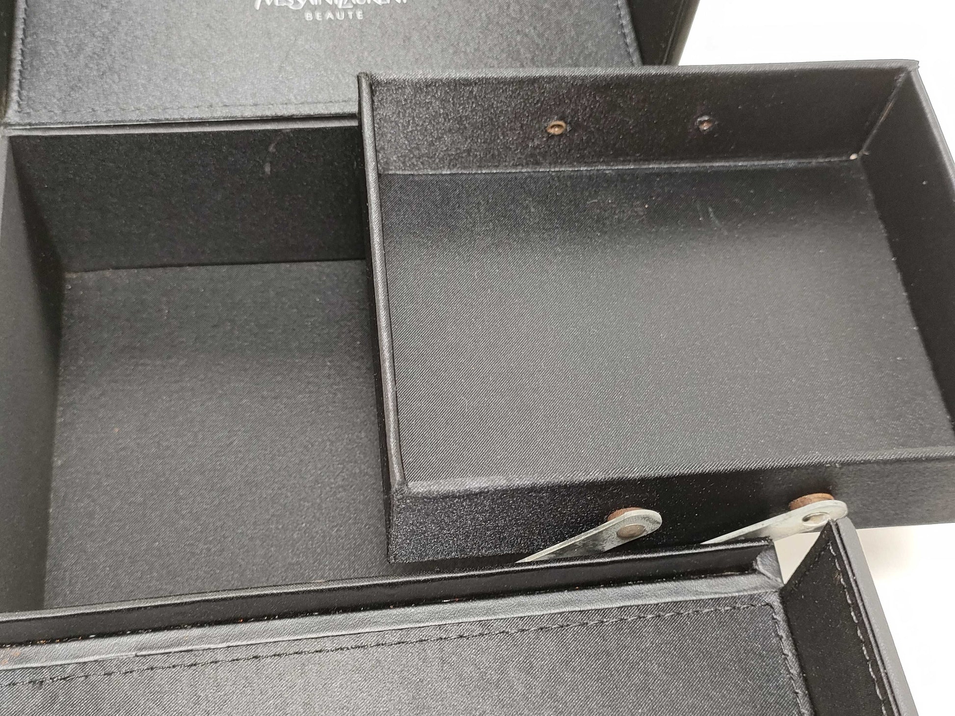 Yves Saint Laurent Makeup Box Vanity 2-Tier Leather Vanity Bag in Black