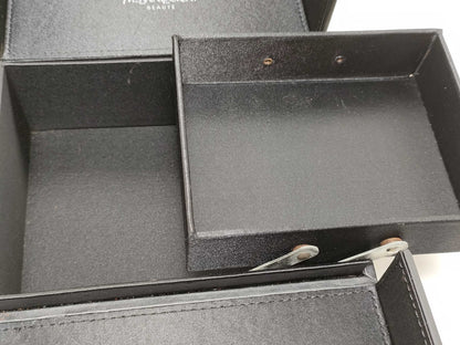 Yves Saint Laurent Makeup Box Vanity 2-Tier Leather Vanity Bag in Black