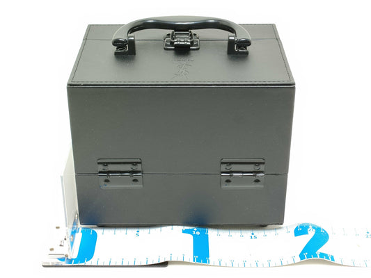 Yves Saint Laurent Makeup Box Vanity 2-Tier Leather Vanity Bag in Black