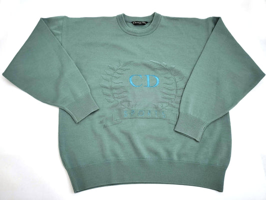 Sports CD Logo Embroidered Sweatshirt Green L Top