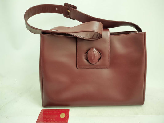 Cartier Must Must Line Turnlock Shoulder Bag Leather Bordeaux Shoulder Bag