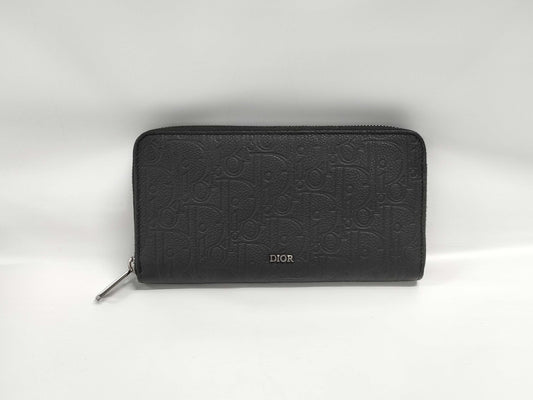 Dior Long Zip Wallet 2ESBC252FLG-H00N Black with Silver Hardware, Smooth Calfskin