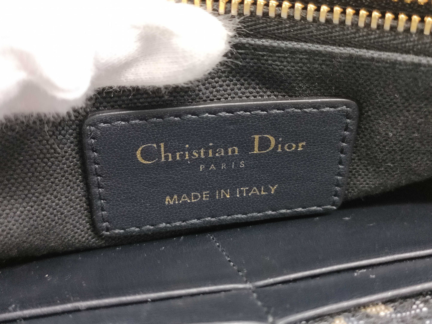 Dior Oblique 2-way waist pouch in navy, beige, and gold hardware. Canvas and leather shoulder bag.