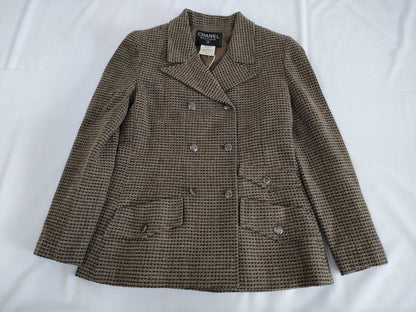 CHANEL FLOWER COCO MARK BUTTON DOUBLE TAILORD JACKET Size 40 Jacket