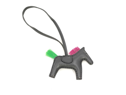 HERMES HERMES Charm Rodeo Clan Punk PM B Stamp Black Mint Magnolia Charm