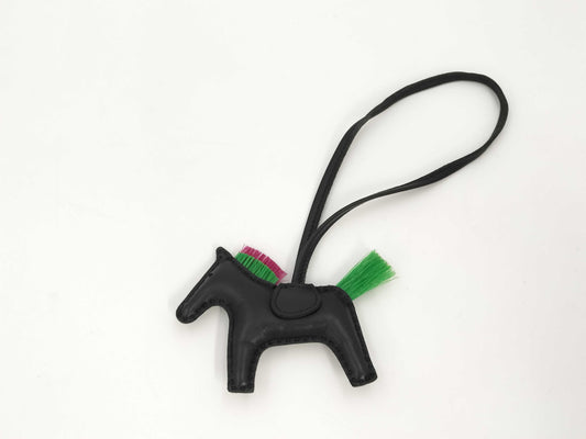 HERMES HERMES Charm Rodeo Clan Punk PM B Stamp Black Mint Magnolia Charm