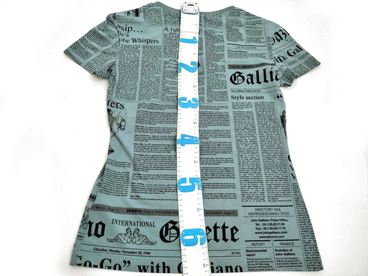 John Galliano Newspaper V-Neck T-Shirt