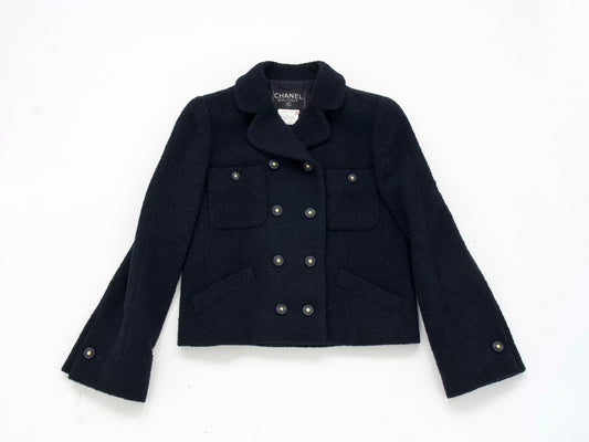 CHANEL 1995 Pile Tweed Short Jacket Size 38