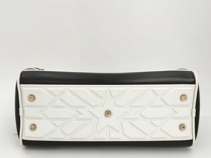 Dior Vibe Bowling Bag, 2-Way Shoulder Bag, Black/White, with Shoulder Strap and Dust Bag, Boston Bag