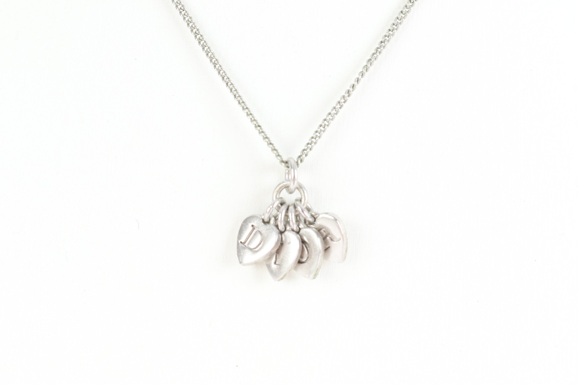 Dior Heart Motif Pendant Silver Accessory Necklace
