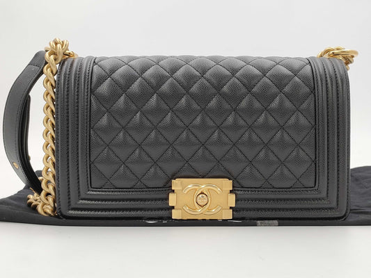 CHANEL Boy Chanel Shoulder Bag Black IC Plate Shoulder Bag