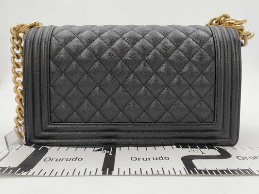 CHANEL Boy Chanel Shoulder Bag Black IC Plate Shoulder Bag