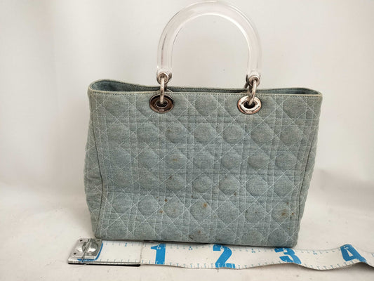 Dior Lady Dior N51262 Cannage Denim Light Blue Tote Bag