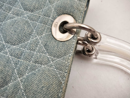 Dior Lady Dior N51262 Cannage Denim Light Blue Tote Bag
