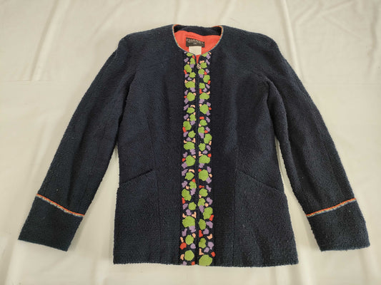 CHANEL Tweed Jacket Zip-Up Size 42 Jacket