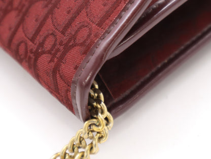 Dior Canvas x Leather Chain Shoulder Bag Bordeaux Shoulder Bag