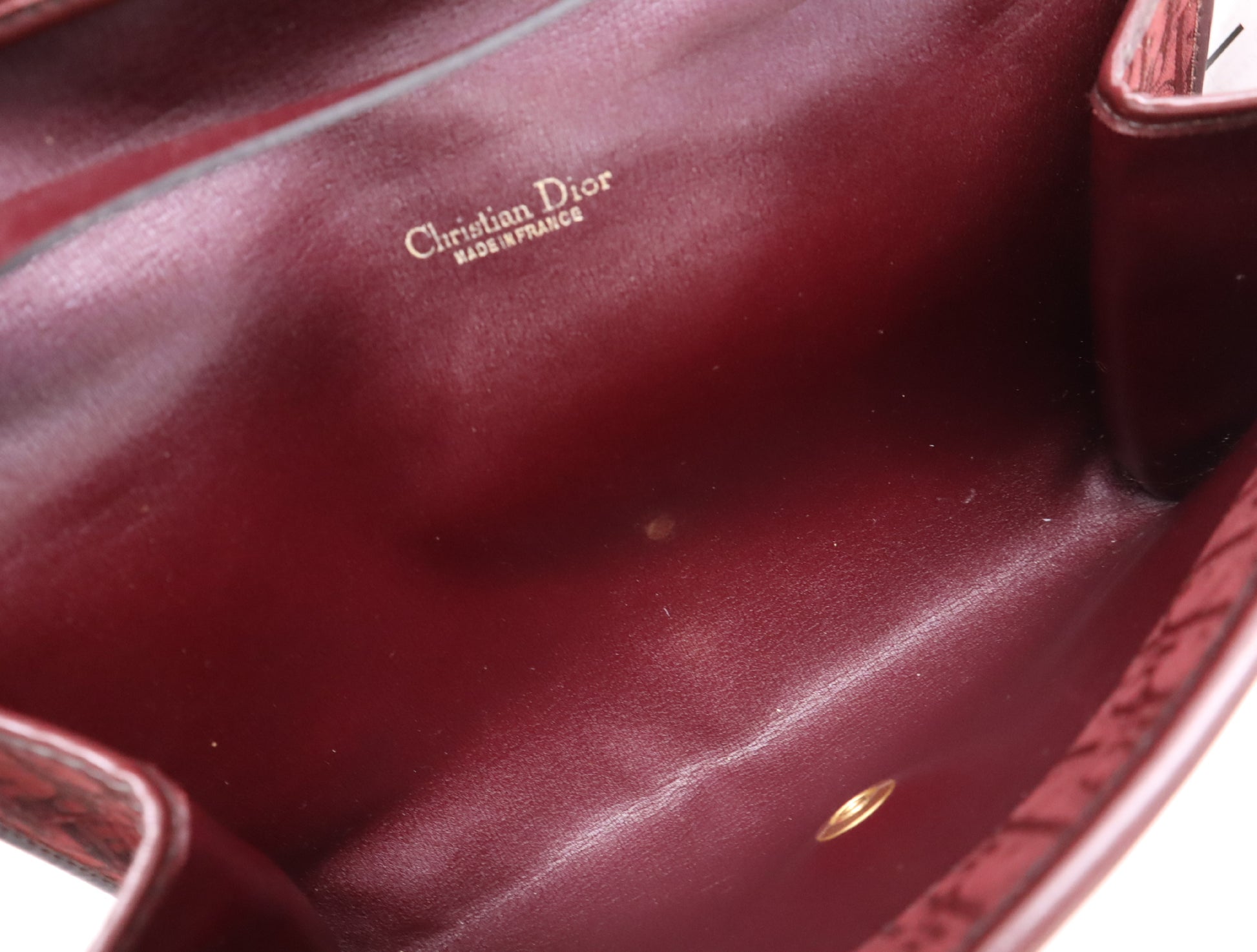 Dior Canvas x Leather Chain Shoulder Bag Bordeaux Shoulder Bag