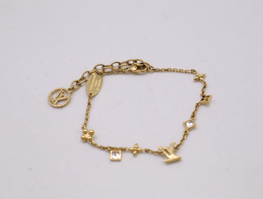 LOUIS VUITTON M1040A GPLV In the Sky Bracelet with Rhinestones, Gold