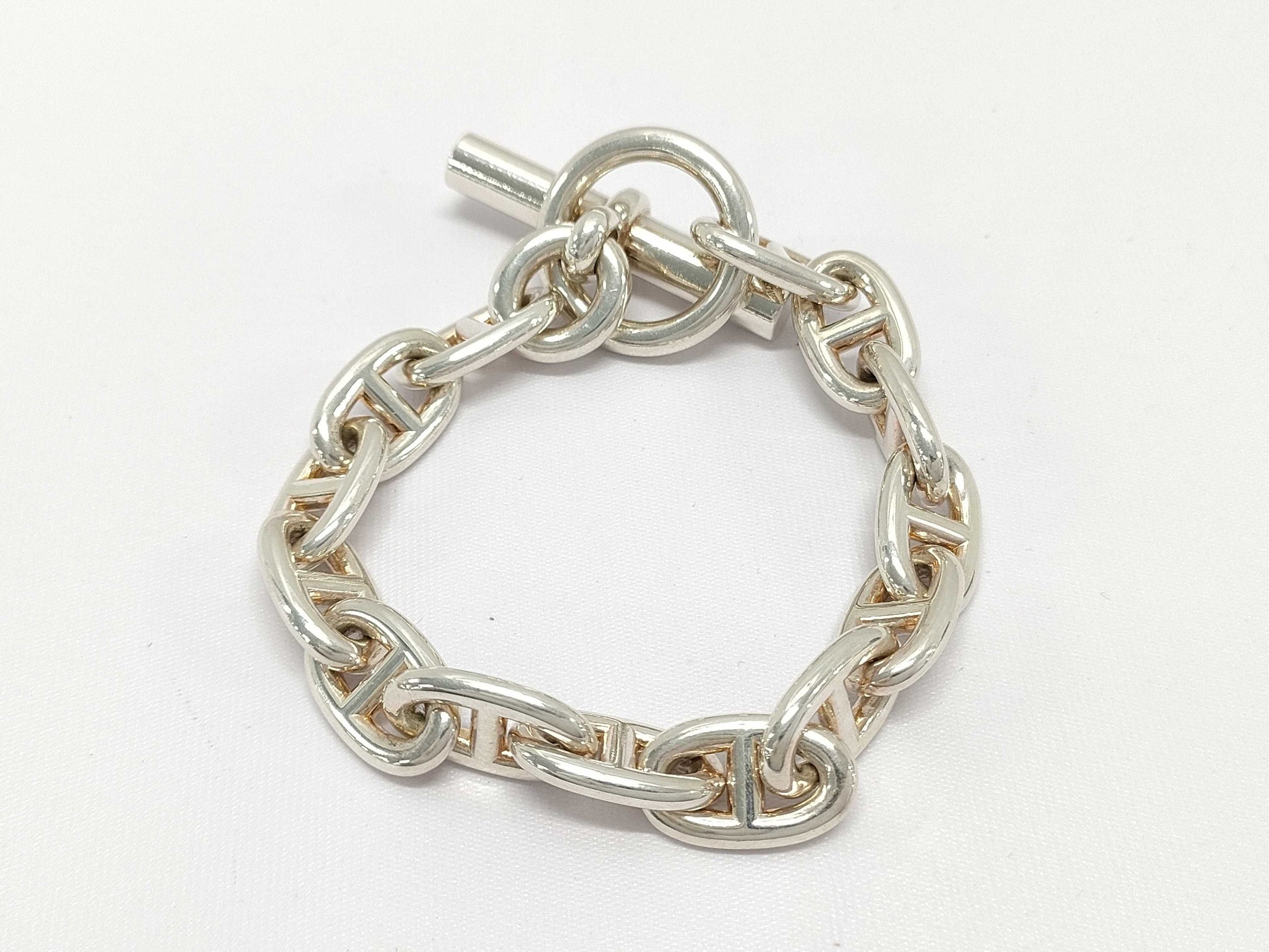 HERMES Chaine d'Ancre MM 14-link SV925 Bracelet 53.5g Bracelet/Bangle