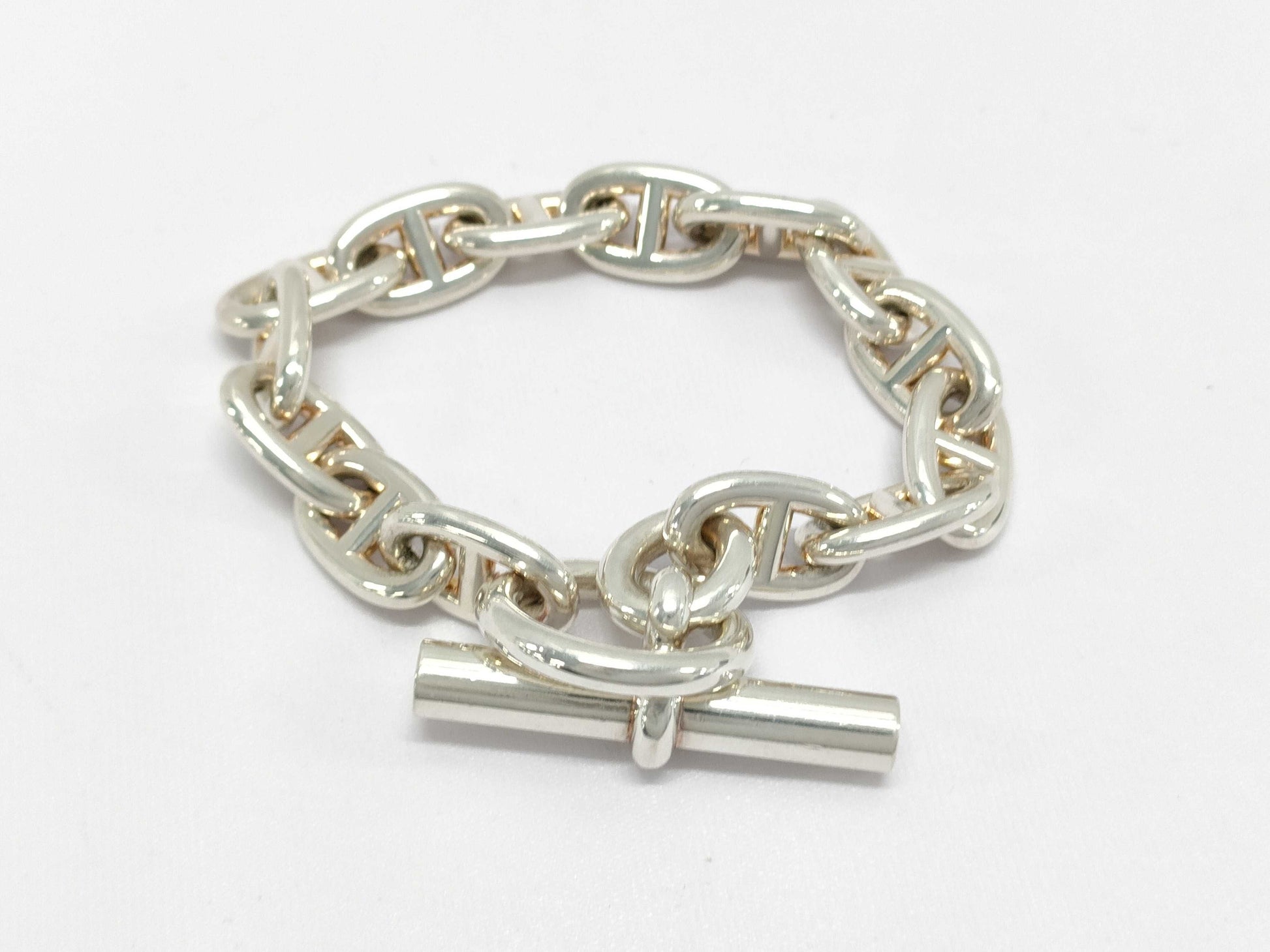 HERMES Chaine d'Ancre MM 14-link SV925 Bracelet 53.5g Bracelet/Bangle