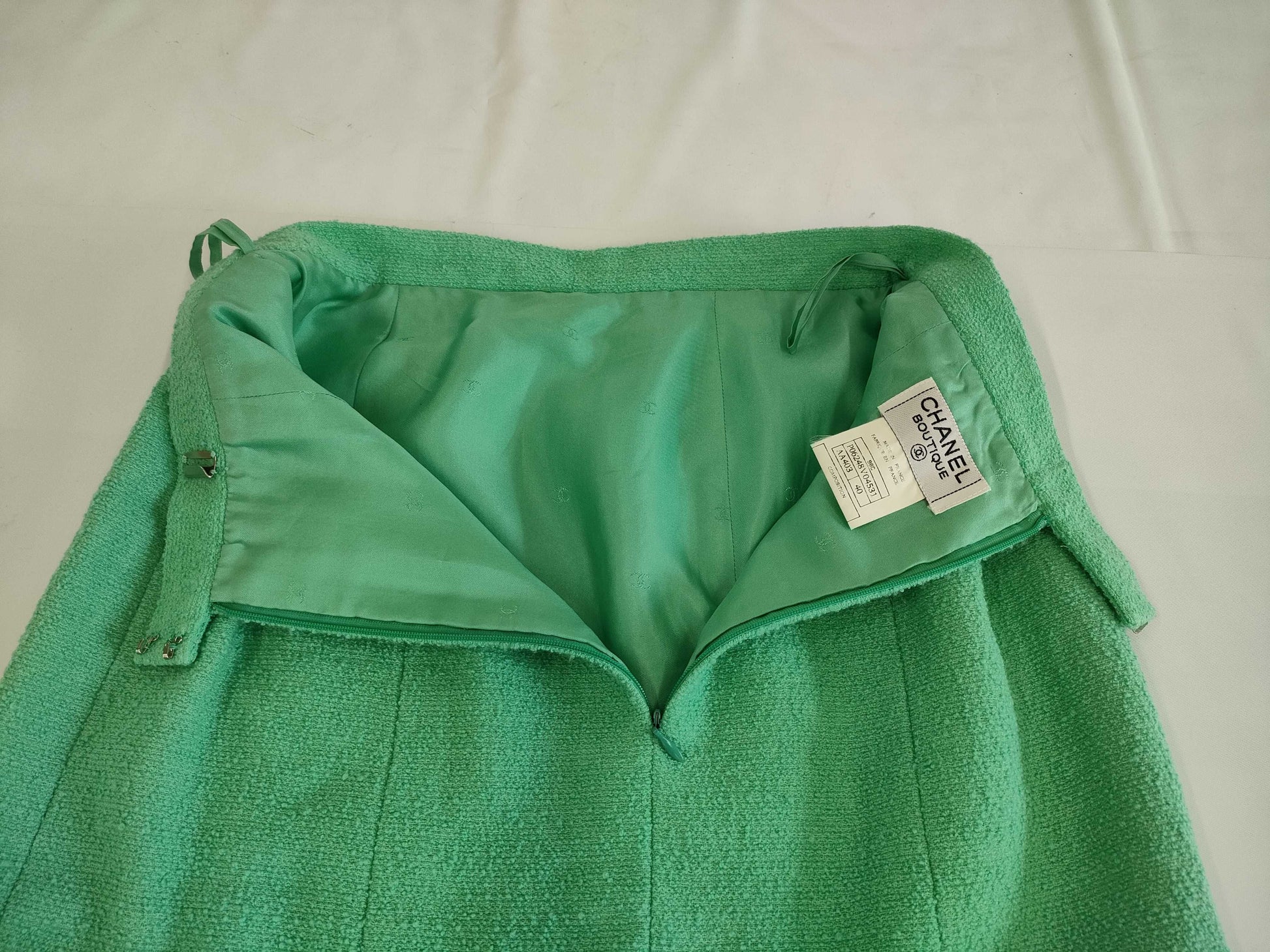 CHANEL 96C Coco Mark Tweed Skirt