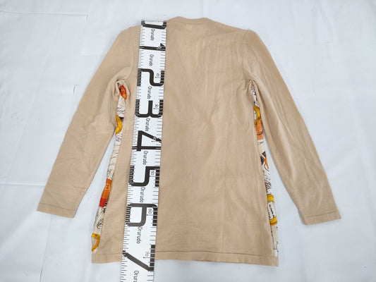 CELINE Triomphe Cardigan with Scarf Pattern, Size 40