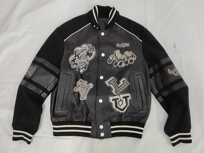 LOUIS VUITTON Varsity Leather Blouson Jacket, Size 48