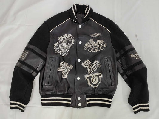 LOUIS VUITTON Varsity Leather Blouson Jacket, Size 48
