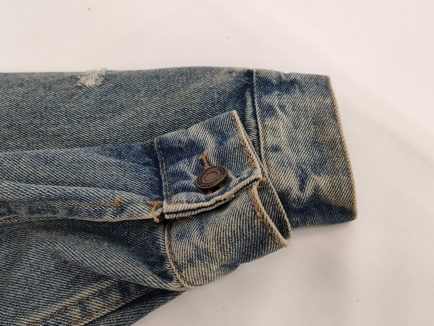 SAINT LAURENT Denim Jacket with Patch, Size M