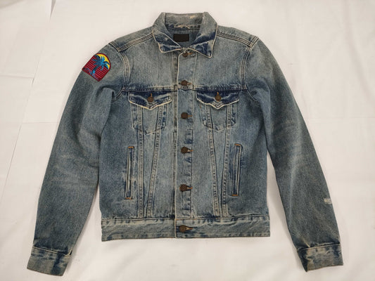 SAINT LAURENT Denim Jacket with Patch, Size M