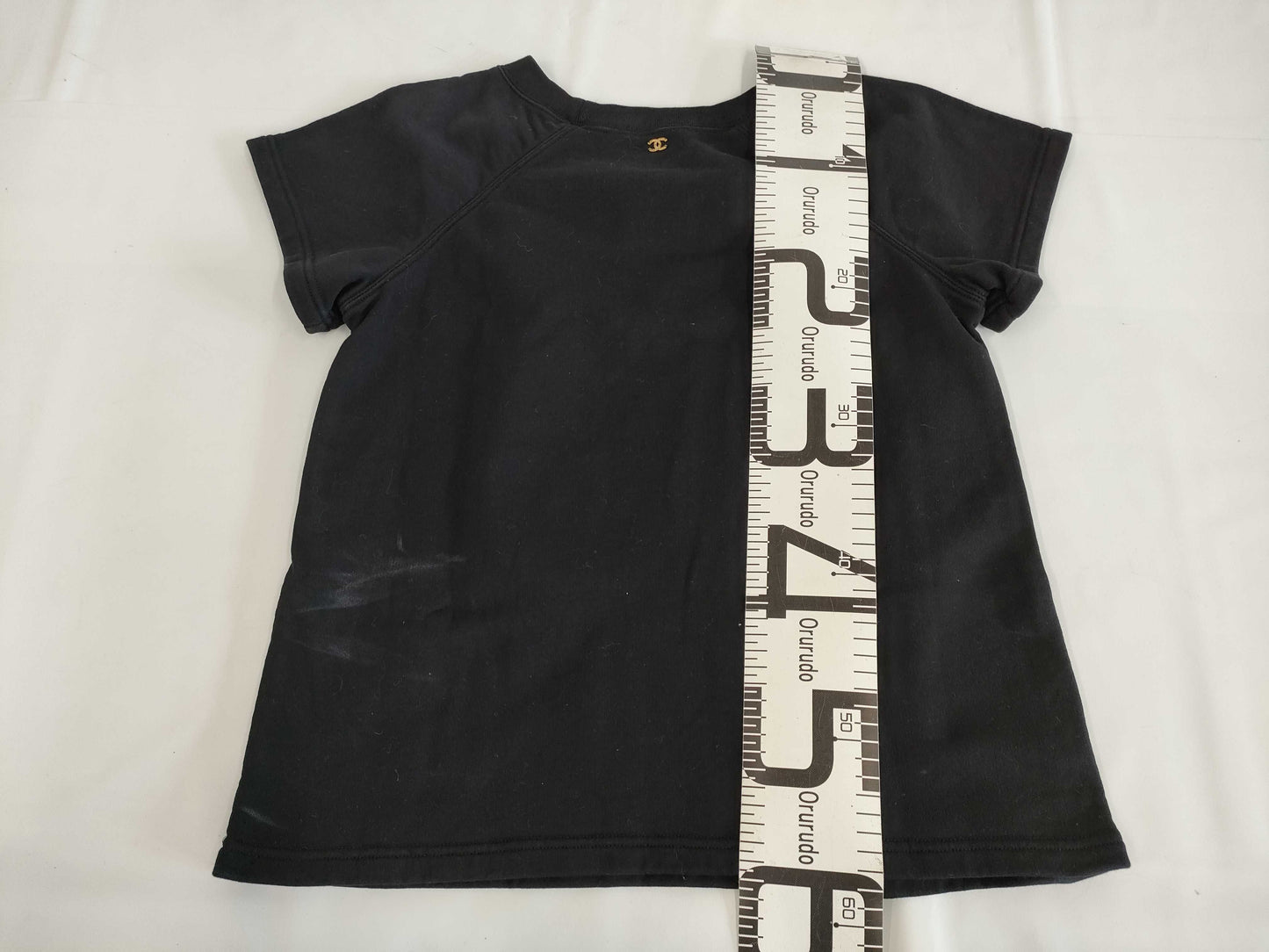 CHANEL CHANEL T-shirt cut and sew P57840K07626 #S Big Coco Mark Gold x Black T-shirt