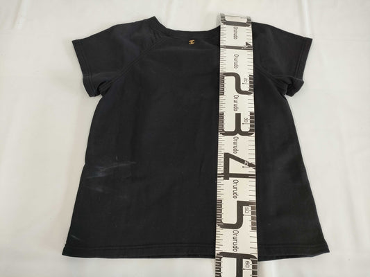 CHANEL CHANEL T-shirt cut and sew P57840K07626 #S Big Coco Mark Gold x Black T-shirt
