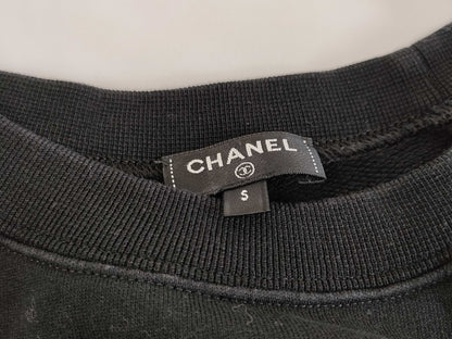 CHANEL CHANEL T-shirt cut and sew P57840K07626 #S Big Coco Mark Gold x Black T-shirt