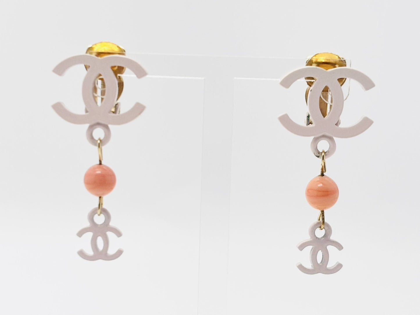 CHANEL Coco Mark Swing Earrings 03S Pink Earrings