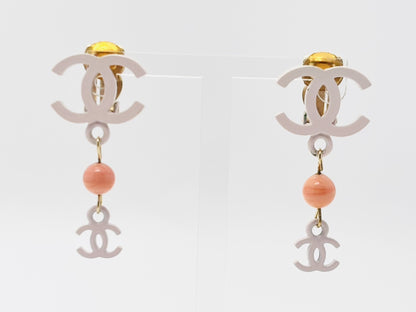 CHANEL Coco Mark Swing Earrings 03S Pink Earrings