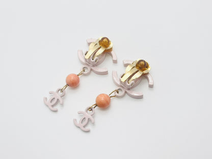 CHANEL Coco Mark Swing Earrings 03S Pink Earrings