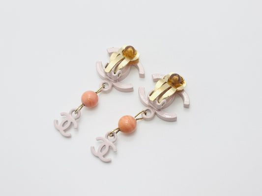 CHANEL Coco Mark Swing Earrings 03S Pink Earrings