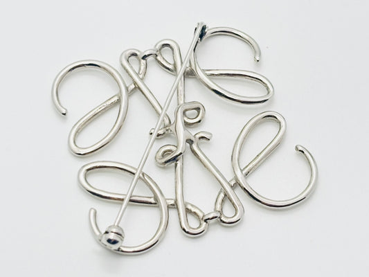 LOEWE Anagram Brooch Silver Brooch