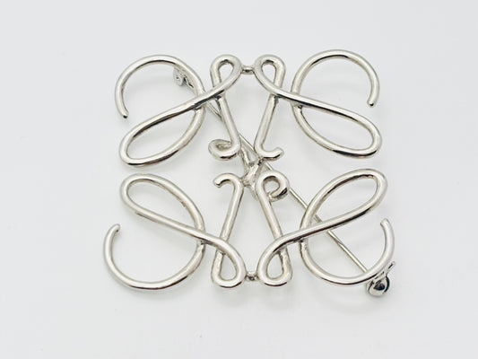 LOEWE Anagram Brooch Silver Brooch